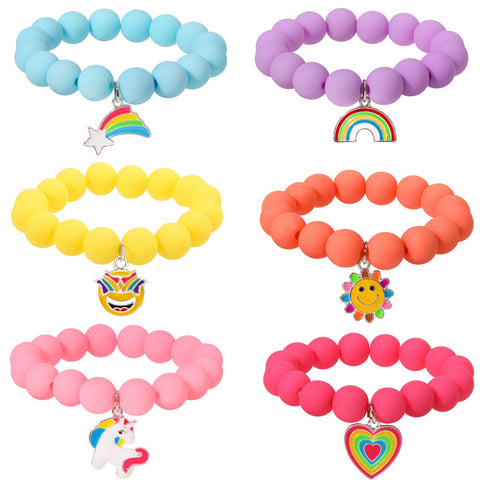 Unicorn Beads Pendant Bracelets for Girls | Set of 6