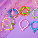 PinkSheep Bracelets for Girls, 18pc/24pc Colorful Beaded Stretch Bracelets for Little Girl Teen Girl, Friendship Bracelet Bracelets Bulk Stackable Bracelets, Cute Things for Girls (24PC)