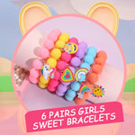 Unicorn Beads Pendant Bracelets for Girls | Set of 6