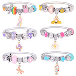 PinkSheep Bracelets for Kids, 6PC, Little Girl Friendship Bracelets Charm Bracelet, Party Favor Dress Up