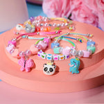PinkSheep Friendship Bracelets Little Girl Jewelry, 12PCS Girls Bracelets for Kids, Toddler Baby Adjustable Multicolor Woven Pretend Play Bracelet Bulk Bracelet
