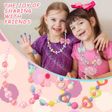 Beaded Necklaces and Bracelets for Girls, Favors Bags for Toddlers 6 Unique Sets