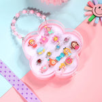 PinkSheep Little Girl Jewel Rings in Box 16PC Princess Ring Adjustable Girl Pretend Play and Dress Up Rings