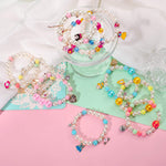 PinkSheep Princess Bracelets 10 PS for Kids Girls Pearl Bead Bracelets Teen Jewelry Set Party Favor Costume Princess Pretend Play