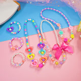 Beaded Necklaces and Bracelets for Girls, Favors Bags for Toddlers 6 Unique Sets