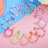 PinkSheep Bracelets for Girl Kids 12PC Jewelry for Little Girl Unicorn Friendship Bracelets Unicorn Flower Pink Sheep Bracelets Baby Girl Teen Bracelet Princess Party Favors